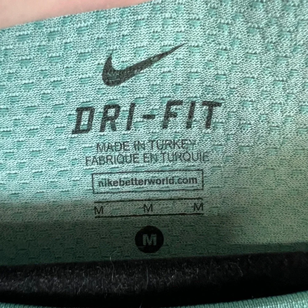 Nike Dri-FIT Womens Long Sleeve Training Top Teal‎ Green Mesh Back Size M